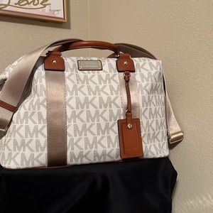 Michael Kors, mini travel bag, light tan with brown,